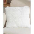 Fluffy Pelüş Kırlent Kılıfı Beyaz (2 Adet) 45X45