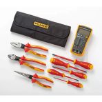 Fluke 117 Elektrikçi Multimetresi + El Aletleriyle Başlangıç seti (5 Yalıtımlı Tornavida ve 3 Yalıtımlı Pense ve Bebek Bezi Çantası) IB117KEUR