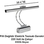 Flüt Aplik 35 cm LED Duvar Lambası 6500K Beyaz Işık - Gümüş
