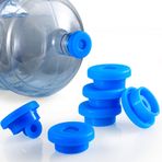 Flutaire 3 ve 5 Galon Su Sürahisi Kapağı Yeniden Kullanılabilir Dökülmez 55 mm Su Şişesi Dispenseri Kapakları, Silikon 5 Gal Sürahi Yedek Kapaklar Kapaklar Sıçrama Önleyici (Okyanus Mavisi, 6'lı Paket)