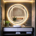Flux Led'li Lazer Kumlamalı Lavabo & Banyo Aynası (Dokunmatik Sensörlü) günışığı led 80 x 80