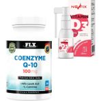 Flx Coenzyme Q-10 100 mg 90 Tablet + Nevfix Vitamin D3 400 IU 20 ml Sprey