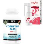 Flx Coenzyme Q10 100 mg 180 Tablet + Nevfix Vitamin D3 1000 IU 20 ml Sprey