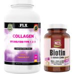 FLX Collagen Kollajen Tip 1-2-3 Hyaluronik Asit Vitamin C 300 Tablet+Biotin 60 Tablet