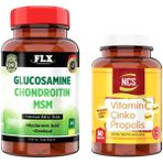 FLX Glucosamine Chondroitin Msm Hyoluronic Asit 60 Tablet + Vitamin C Çinko Propolis 60 Tablet