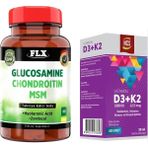 FLX Glucosamine Chondroitin Msm Hyoluronic Asit 60 Tablet + Vitamin D3 Vitamin K2 20 ml
