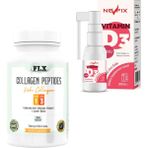 FLX Kollajen Balık Collagen Tip 1-3 180 Tablet & Vitamin D3 400'lü 20 ml