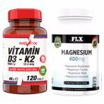 Flx Magnesium 400 mg 180 Tablet + Nevfix Vitamin D3 K2 120 Tablet