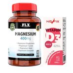 Flx Magnesium 400 mg 60 Tablet + Nevfix Vitamin D3 400 IU 20 ml Sprey