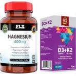 FLX Magnesium Elementleri 400 mg 60 Tablet + Vitamin D3 Vitamin K2 20 ml