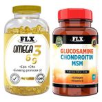 Flx Omega 3-6-9 90 Softgel & Flx Glukozamine Vitamin D 60 Tablet