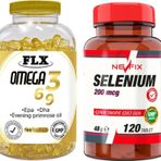 Flx Omega 3-6-9 Balık Yağı 180 Kapsül + Nevfix Selenium 200 mg 120 Tablet