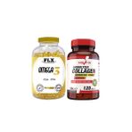 Flx Omega 3 90 Kapsül Balık Yağı + Nevfix Hydrolyzed Collagen Hyaluronic Acid Vitamin C 120 Tablet