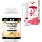 Flx collagen Coenzyme Selenium Biotin Magnesium 180 TABLET + Nevfix Vitamin D3 400 Iu 20 ml Sprey