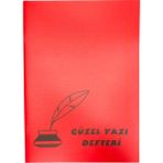 Fly Color A4 Dikişli Kılavuz Çizgili Güzel Yazı Defteri P.P Kapak - Kırmızı