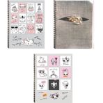 Fly Color A4 P.p Kapak 80 Yaprak Çizgili Kedi Desenli Spiralli Defter Seti 3'lü - Set 3