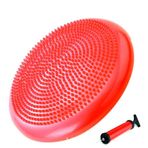 FLY FLQ Yoga denge kurulu, yalpalama yastık şişme denge diski, 34 cm/13.4 inç çap, Fitness eğitmeni Wobble Pad rehabilitasyon için, egzersiz, fizik tedavi, kırmızı