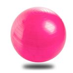 FLY FLU Jimnastik Topu 65 cm, Hava Pompalı Egzersiz Patlamaz Yoga Topu Gym Pilates Denge Fitness - Fizyoterapili Ekstra Kalın Pilates Topu, Pembe