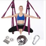 FLY FLU Yoga hamak, yoga hamak, yoga koşum takımı, hamak, yoga çekme halatı, elastik olmayan, koyu mor
