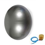 FLY FLU Yoga Topu Yetişkinler, Pilates Egzersiz Topu, Yoga, Denge, Fitness, Egzersiz İçin, Hava Pompası Dahil, Erkekler ve Kadınlar İçin, Gri 85 cm