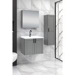 Fly Mobilya Riva Banyo Dolabı 65 cm + Riva Boy Dolabı 30 cm Gri