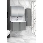 Fly Mobilya Riva Banyo Dolabı 80 cm + Riva Boy Dolabı 30 cm Gri