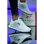 FLY STEP Hafif Esnek Ortopedik Günlük Triko Sneaker Spor Koşu Ve Yürüyüş Ayakkabısı Beyaz 37