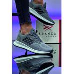 FLY STEP Hafif Esnek Ortopedik Günlük Triko Sneaker Spor Koşu Ve Yürüyüş Ayakkabısı Gri 43