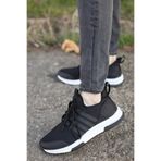 FLY STEP Siyah Beyaz Triko Sneaker Spor Koşu Ve Yürüyüş Ayakkabısı Siyah Beyaz 36