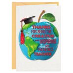 FLYAB Öğretmenler için Teşekkür Kartları - 14 cm x 20 cm Zarflı Altın Folyo Tasarım Öğretmen Takdir Hediyesi Sabır Mesajınız İçin Teşekkürler Kadın Erkek Öğrenciler Çocuklardan Teşekkür Hediyesi