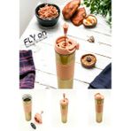 Flyon Yüksek Kaliteli Sıcak ve Soğuk French Press Çelik Termos Kupa Bardak Mug 500 ml Kahve ve Bitki Çayı - Gold