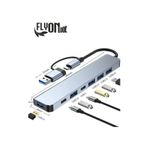 FLYONLOOK 7 in 1 Usb/type-c Telefon IPAD-PC ve Televizyonlar Şarj ,Mause Klavye Uyumlu Veri Aktarımı HUB