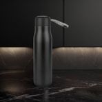 Flyonlook Paslanmaz Çelik 600 ml Termos Mug Taşıma Ipli Sıcak ve Soğuk Muhafazalı Mug Kamp Piknik Spor - Siyah