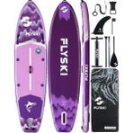 Flypark 335X86X15 cm Şişme Paddle Board – Şişme Sup Board 195 kg Taşıma Kapasiteli Aile & Yoga Sup Şişme Sörf Tahtası - Mor