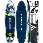 Flypark 335X89X15 cm Şişme Paddle Board – Şişme Sup Board 195 kg Taşıma Kapasiteli Aile & Yoga Sup Şişme Sörf Tahtası - Yeşil - Siyah