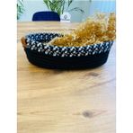 Flz Life Hasır, Jüt, Sepet, Dolap İçi, Çocuk Odası, Düzenleyici, Saklama Sepeti, Ekmek Sepeti,30X20X10 - 25 x 25 - Siyah - Beyaz