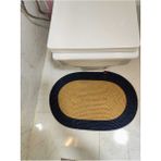 Flz Life Jüt Hasır Tekli,Banyo Paspası,bohem Tarzı Banyo Takımı, Paspas/40X60 - Mavi