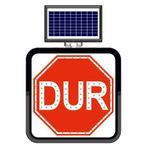FM Trafik 60x60 cm Dur Solar Flaşörlü Ledli Trafik Levhası