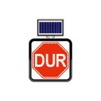 FM Trafik 60x60 cm Dur Solar Flaşörlü Ledli Trafik Levhası