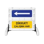 FM Trafik 91x100 cm Katlanır Uyarı Levhalı Bariyer Çalışma Var