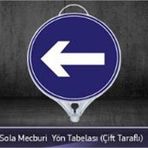 FM Trafik Çift Taraflı Sola Mecburi Yön Tabelası