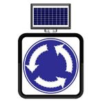 FM Trafik Solar Flaşörlü Ledli Trafik Levhası 60x60 cm Dönel Kavşak