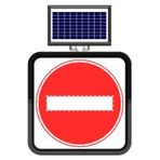 FM Trafik Solar Flaşörlü Ledli Trafik Levhası 60x60 cm Girilmez