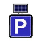 FM Trafik Solar Flaşörlü Ledli Trafik Levhası 60x60 cm Park Yeri