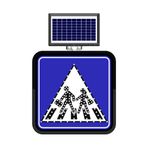 FM Trafik Solar Flaşörlü Ledli Trafik Levhası 60x60 cm Yaya Geçidi