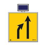 FM Trafik Solar Ledli 100X100 cm Daralan Yol Soldan Yol Bakım Levhası