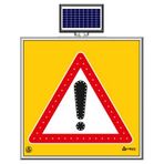 FM Trafik Solar Ledli 100X100 cm Dikkat Yol Bakım Levhası