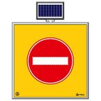 FM Trafik Solar Ledli 100X100 cm Girilmez Yol Bakım Levhası