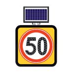 FM Trafik Solar Ledli 60X60 cm 50 kmh Yol Bakım Levhası