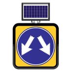 FM Trafik Solar Ledli 60X60 cm Çift Yönlü Yol Yol Bakım Levhası
